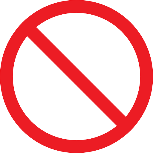 Forbidden, prohibiting sign, prohibition, warning icon